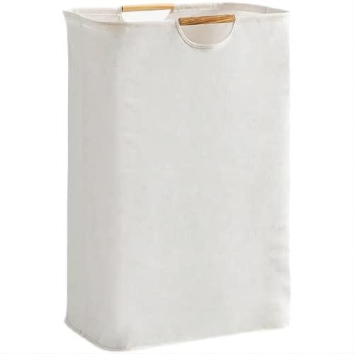 YHZHEN 72L Cesto portabiancheria con manico in legno, Grand Cesto biancheria con rivestimento impermeabile per camera da letto soggiorno cameretta bagno e viaggio (XL)