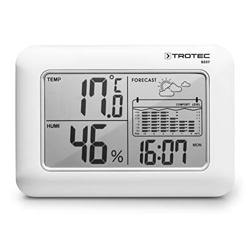 TROTEC Termoigrometro e stazione meteo BZ07 con display a LED, Indicazione dell'andamento del tempo, temperatura in gradi Celsius o Fahrenheit