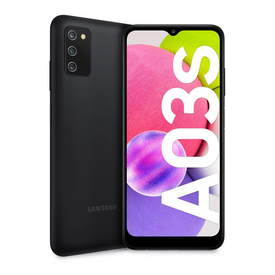 Samsung Galaxy A03s Smartphone Android, Display Infinity-V HD+ da 6,5 Pollici, 3 GB di RAM e 32 GB di Memoria Interna Espandibile, Batteria da 5.000 mAh, Nero [Versione Italiana]