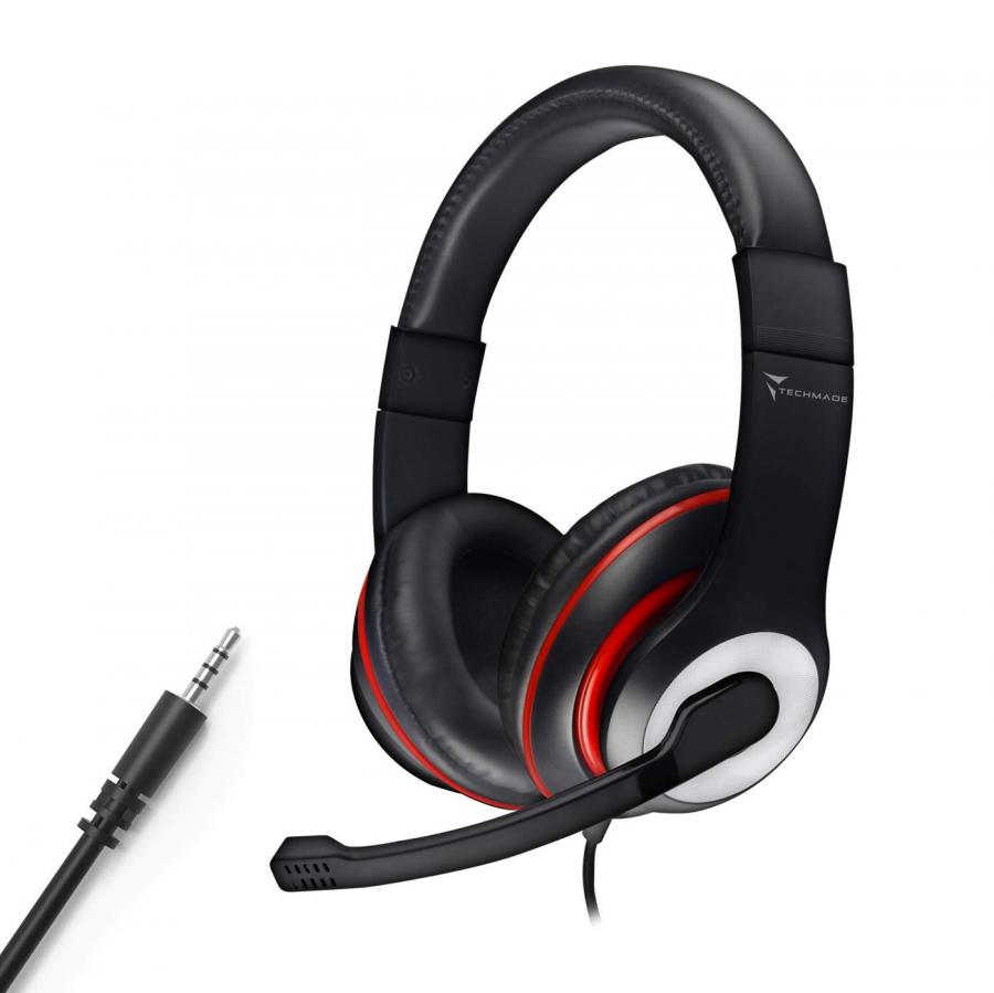 CUFFIE TECHMADE COLORE NERO CONNETTORE JACK 3.5 MM