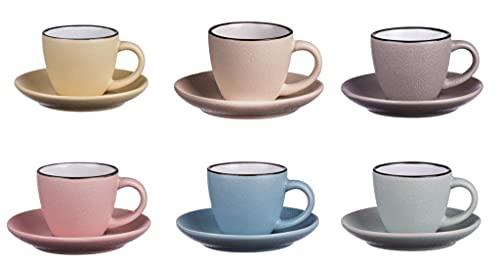 6 colori assortiti Set su supporto cromo Blau Out of the blue 78/8086 in ceramica tazza di caffè espresso circa 5 x 5 cm 2 confezione 