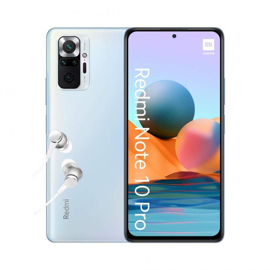 Xiaomi Redmi Note 10 Pro - Smartphone 6+64GB, 6,67” DotDisplay AMOLED 120Hz, Snapdragon 732G, 108MP Quad Camera, 5020mAh, Glacier Blue (Versione Italiana + 2 Anni di Garanzia)