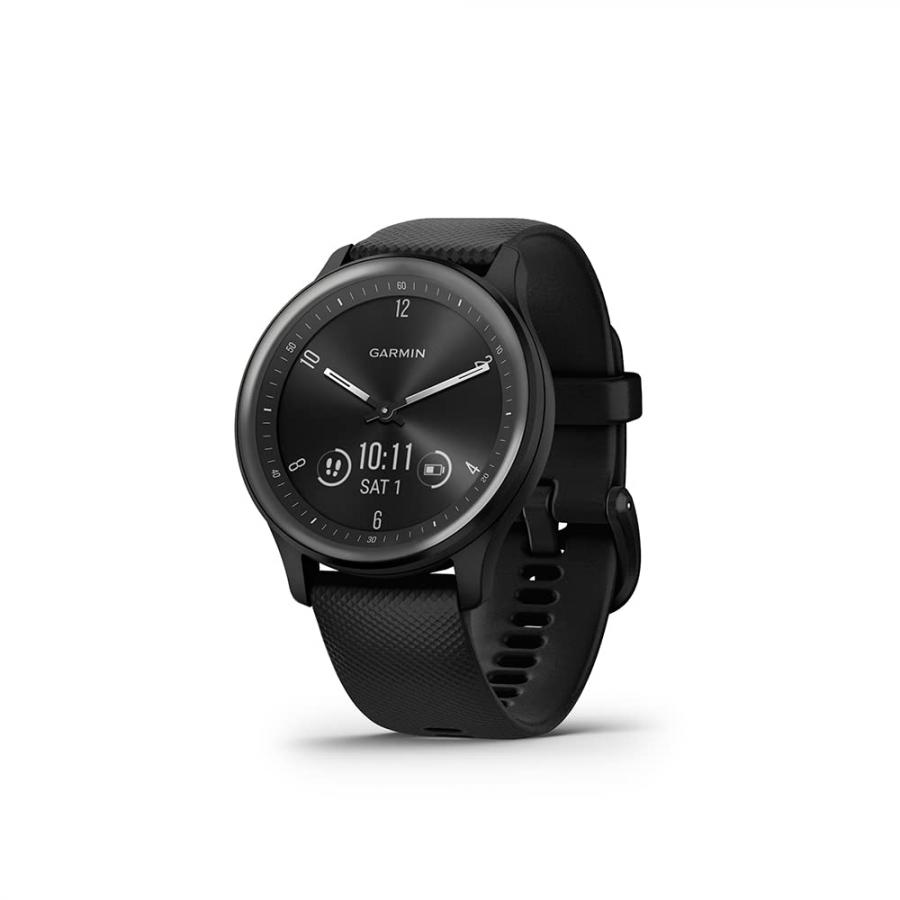 Garmin vívomove Sport, Smartwatch ibrido, Cassa 40mm, Touchscreen OLED e Lancette, Cardio, SpO2, GPS connesso, Monitoraggio 24/7, Notifiche, Calendario, SMS emergenza (Nero)
