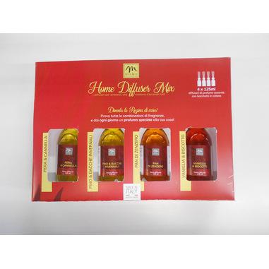 Mercury Set 4 Diffusori Essenza con Bacchetti, 125ml Profumi Assortiti con Scatola Regalo