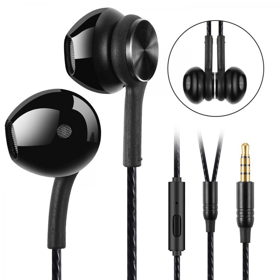 GUUVOR Auricolari Magnetici Sportivi In-Ear con Microfono - Nero