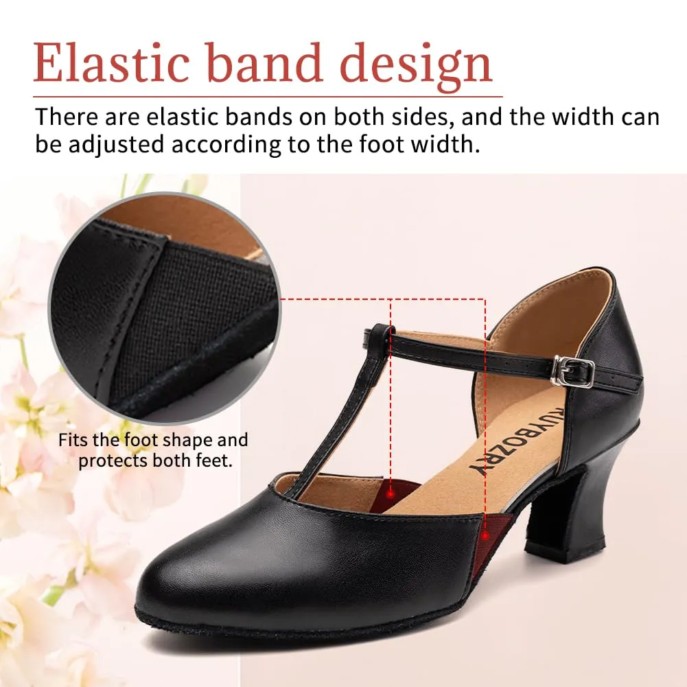 RUYBOZRY Scarpe Allenamento Ballo Donna Punta Chiusa Latin Salsa