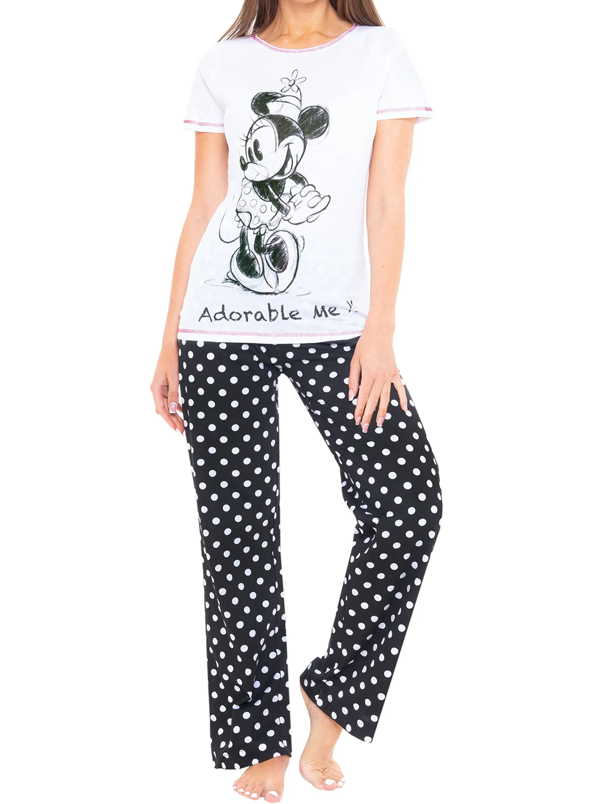 Disney Pigiama Donna Minnie Mouse - Pigiamone Lungo in Cotone