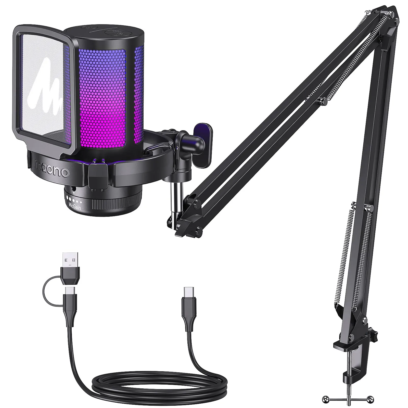 MAONO Microfono Gaming RGB
