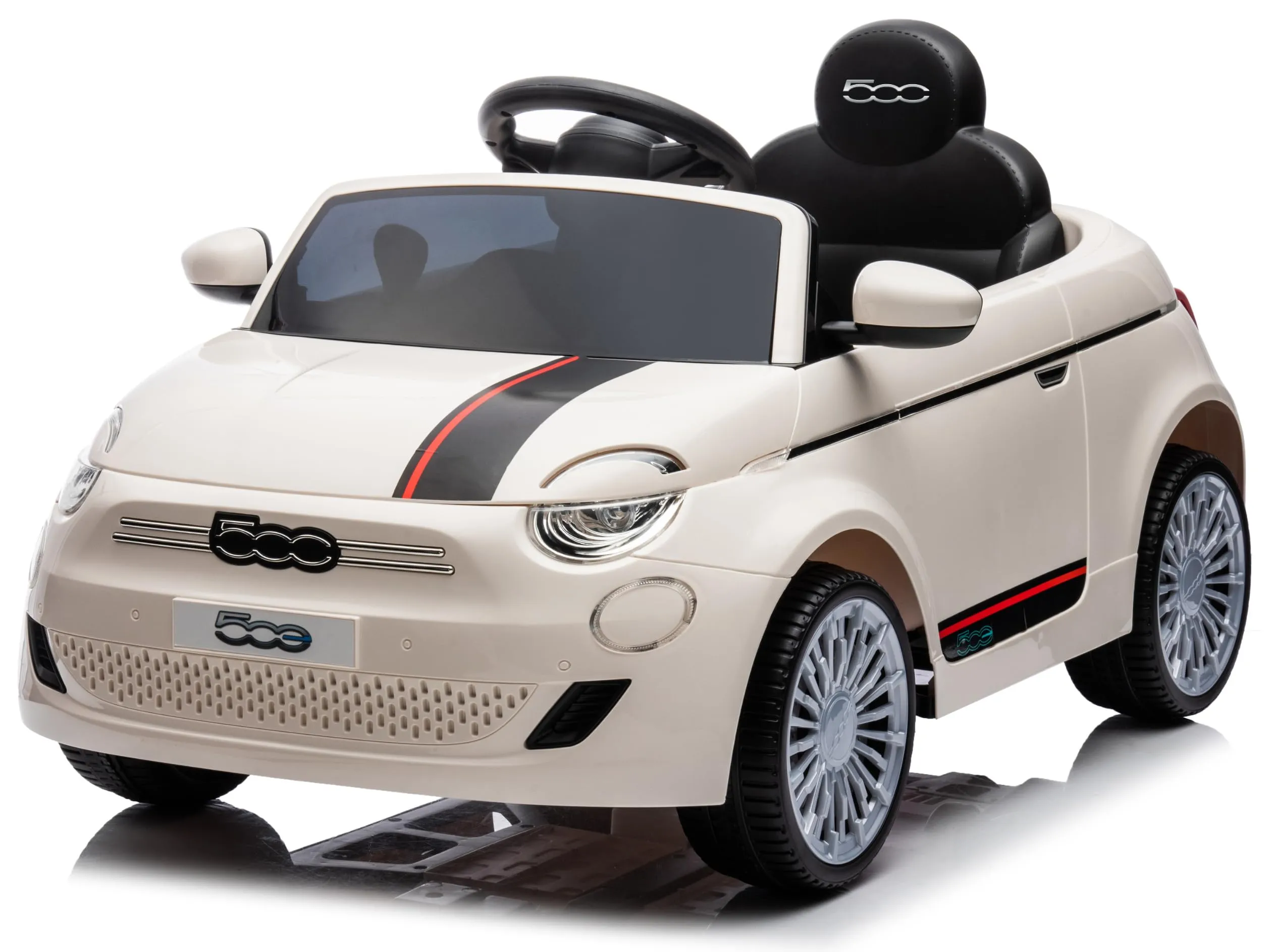 Macchina Elettrica per Bambini 12V Nuova Fiat 500e Bianco