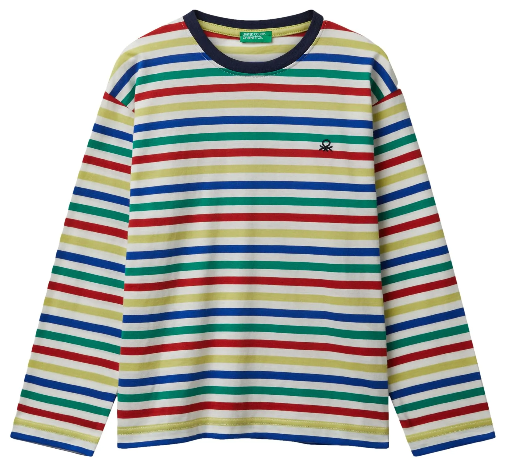 United Colors of Benetton T-Shirt Manica Lunga Righe Multicolor Bambino