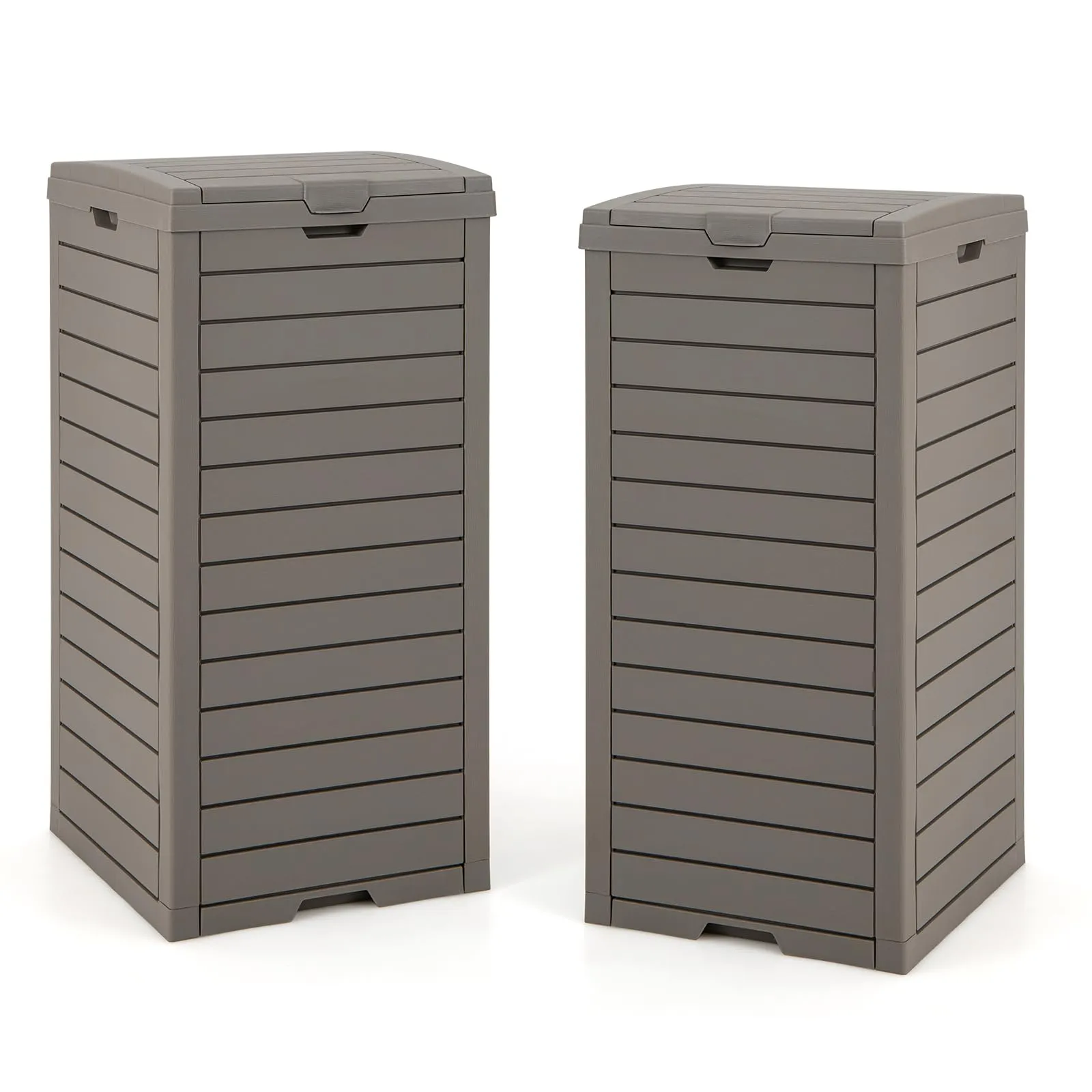 LIFEZEAL Pattumiera Differenziata Esterno 235L - 2 Scomparti in Resina Marrone