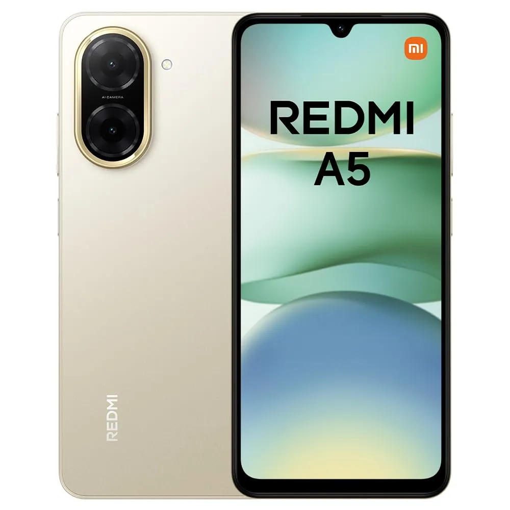 Xiaomi Redmi A5 (4+128GB) Oro - Smartphone con Doppia Fotocamera AI 32MP e Batteria 5200mAh