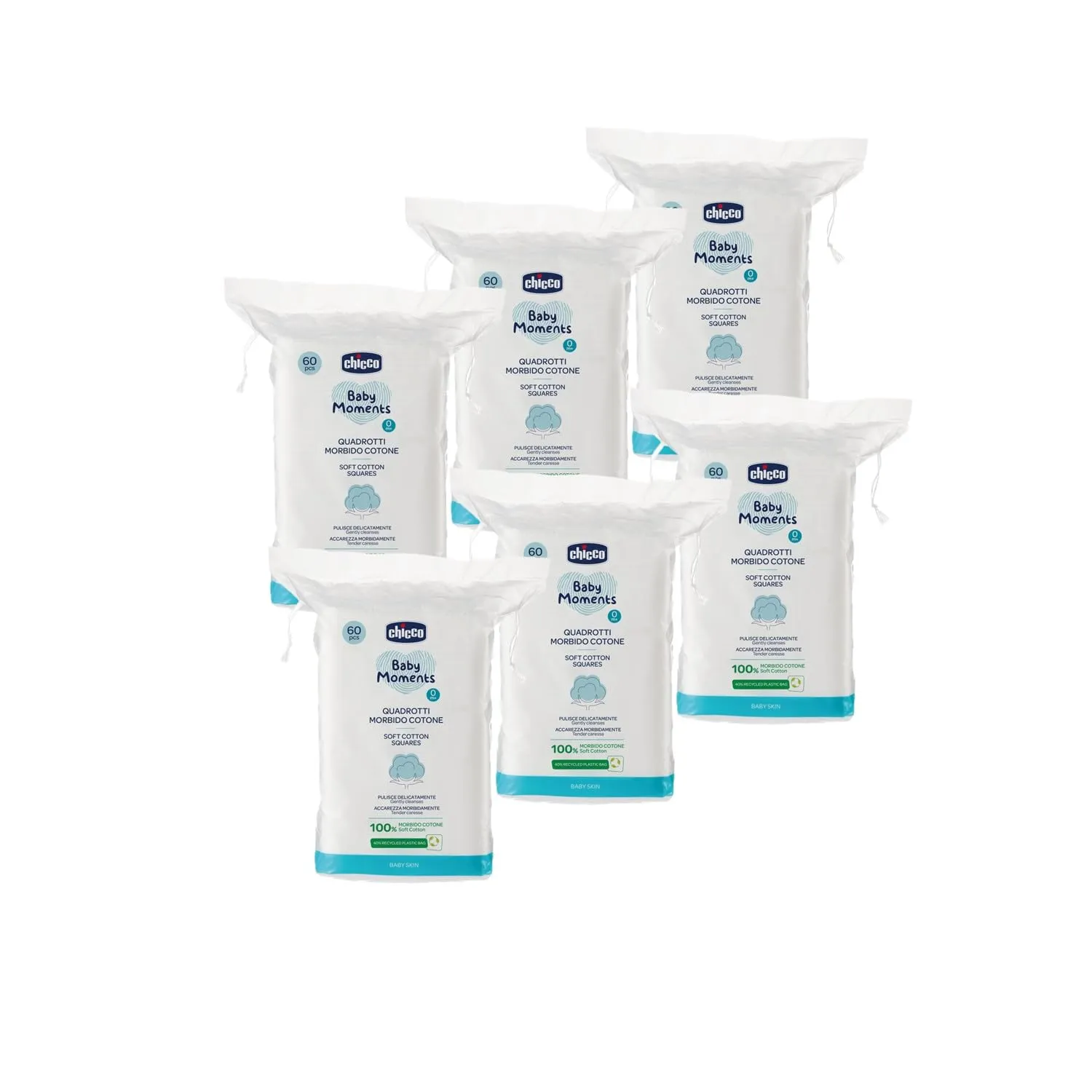 Chicco Baby Moments Quadrotti in Cotone Morbido