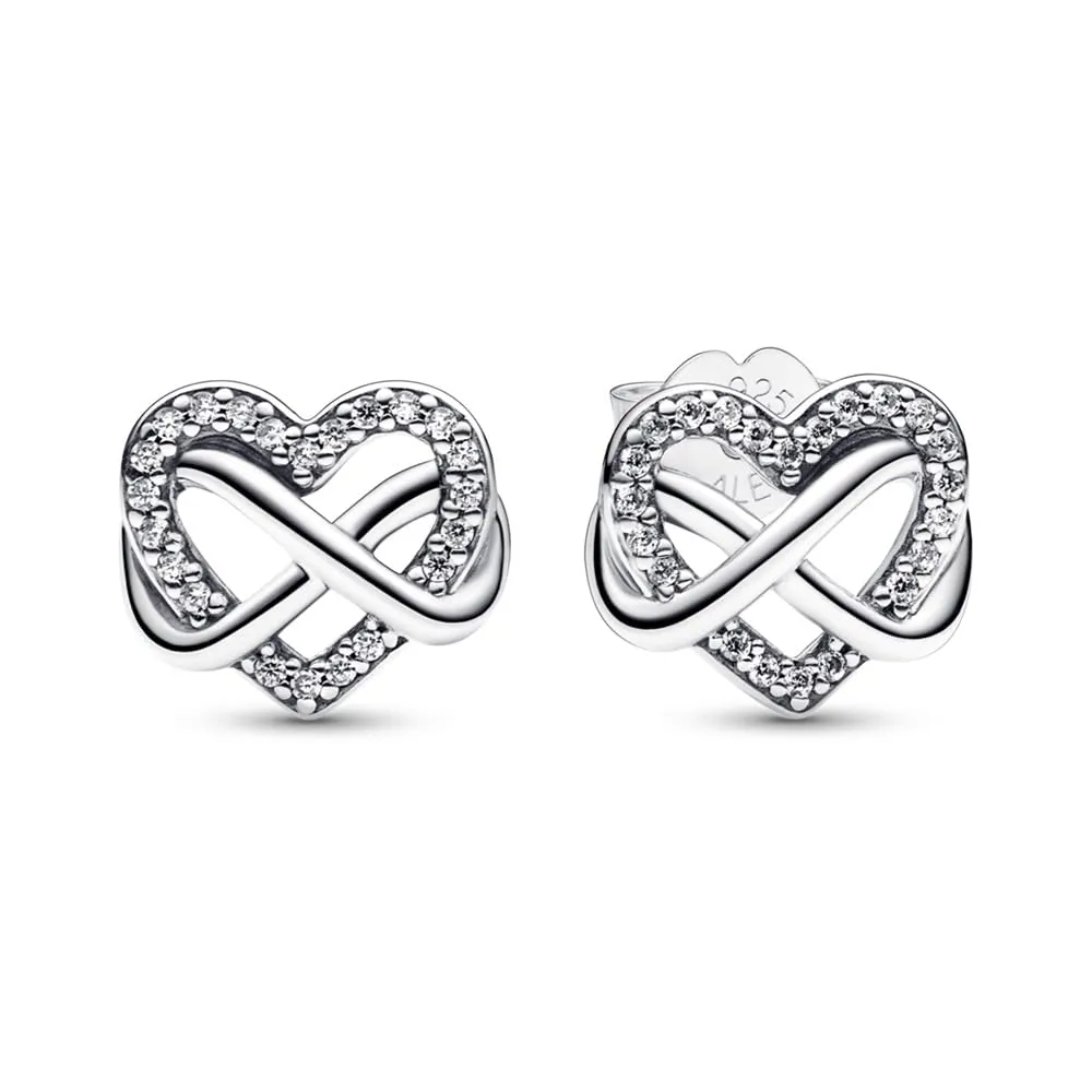 Orecchini Pandora Moments Cuore Infinito Pietre Luminose