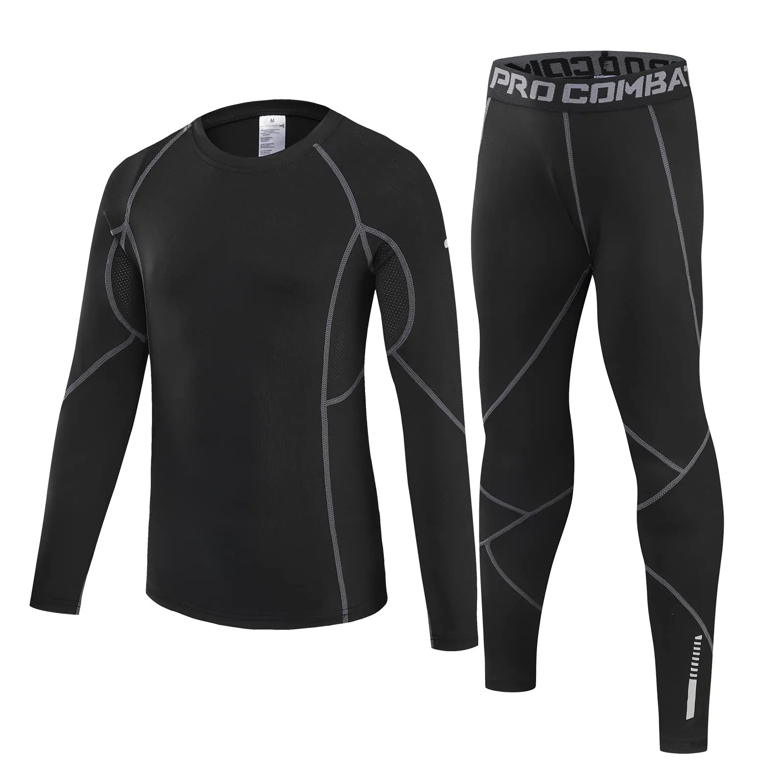 Leeboom Biancheria Intima Termica Bambino - Set Maglia e Pantaloni Traspirante per Sport Invernali e Allenamento