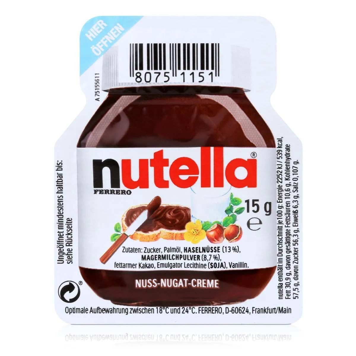 Nutella Monoporzione - 120 Pezzi (Nuovo Packaging)
