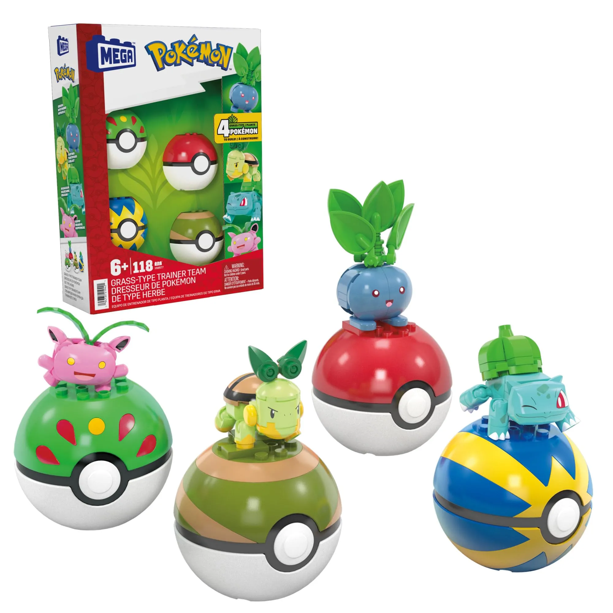 MEGA Pokémon - Set Pokéball Squadra di Tipo Erba HWR77