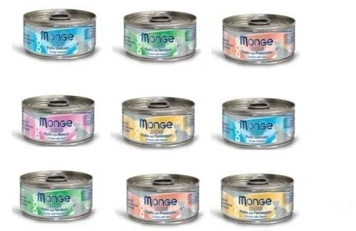 Monge Natural: 48 Scatolette Gusti Misti Tonno e Pollo per Cane (95g cad.)