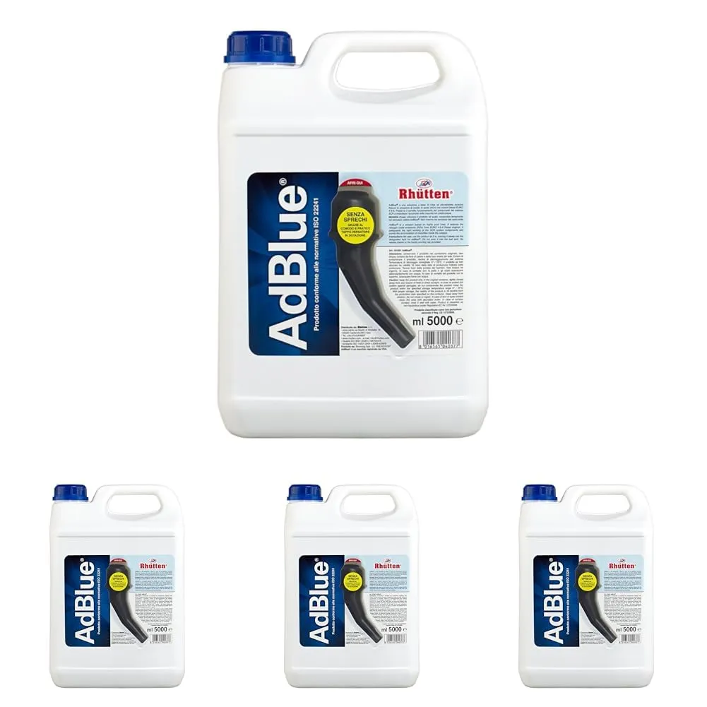 Rhütten AdBlue Motori Diesel BASF Additivo di Sintesi Urea Purissima ISO 22241 5L (Confezione da 4)
