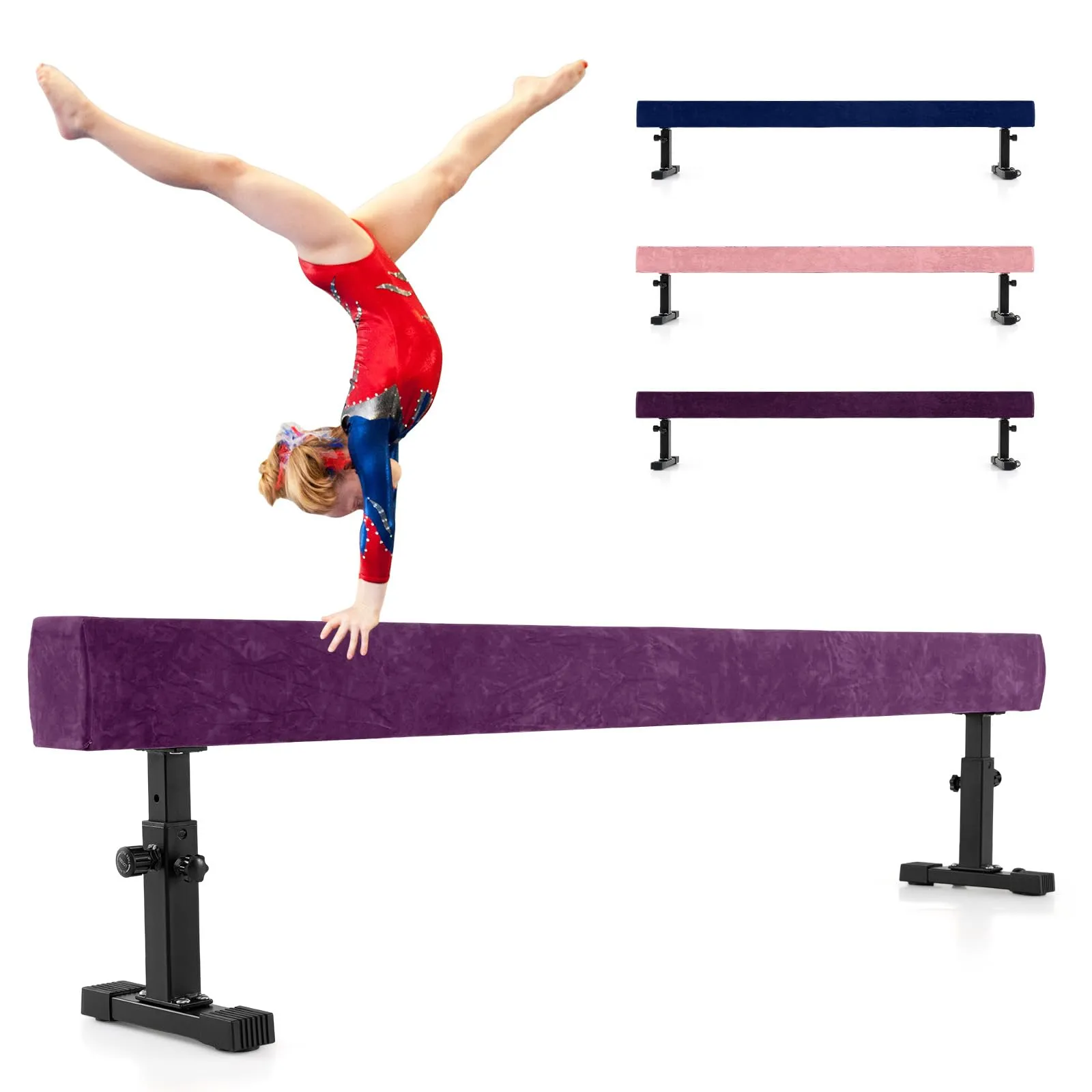 COSTWAY Trave Ginnastica Artistica Regolabile, Viola