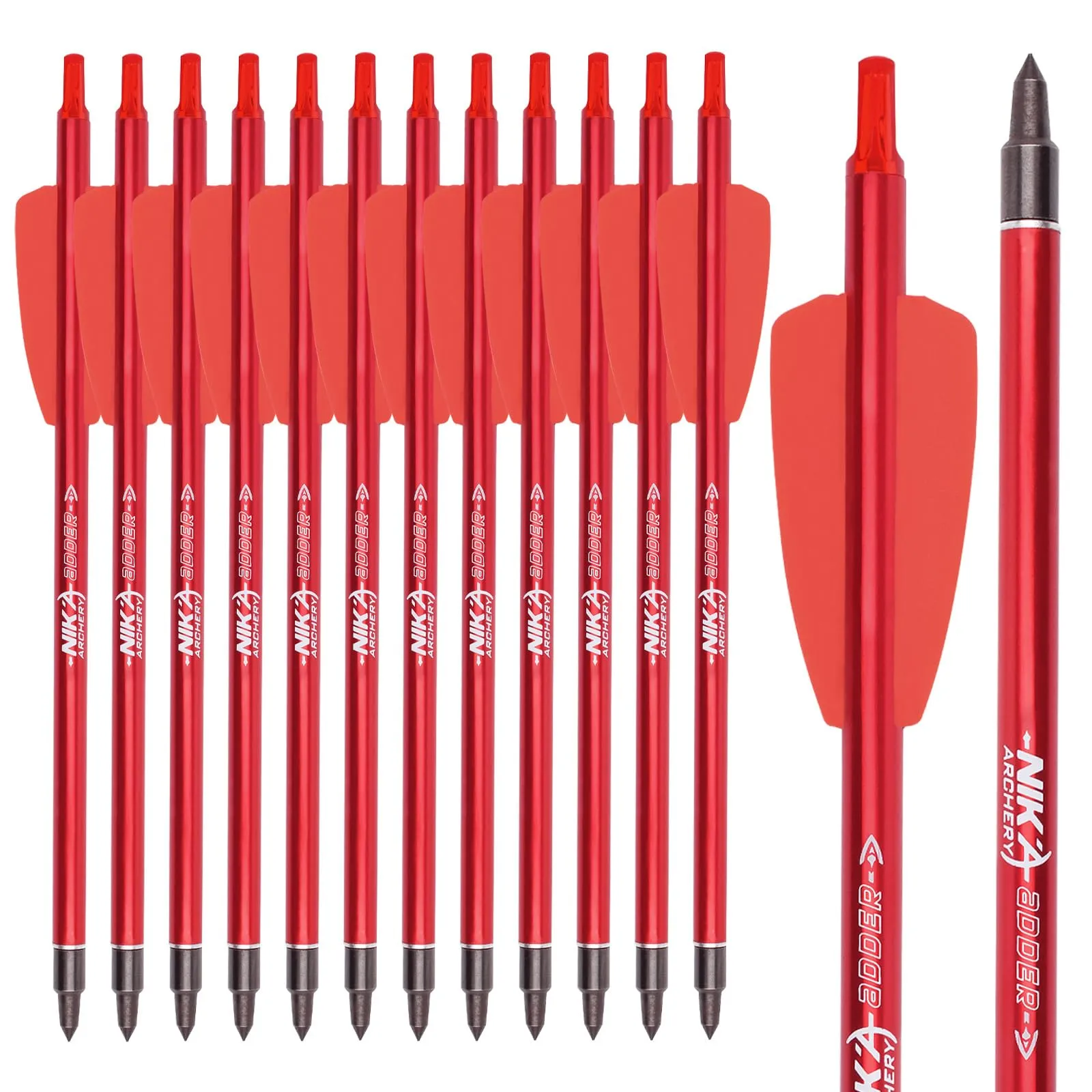 ELONG OUTDOOR - Frecce/Dardi per Balestra Cobra Adder 7.5" in Alluminio (12 pz)