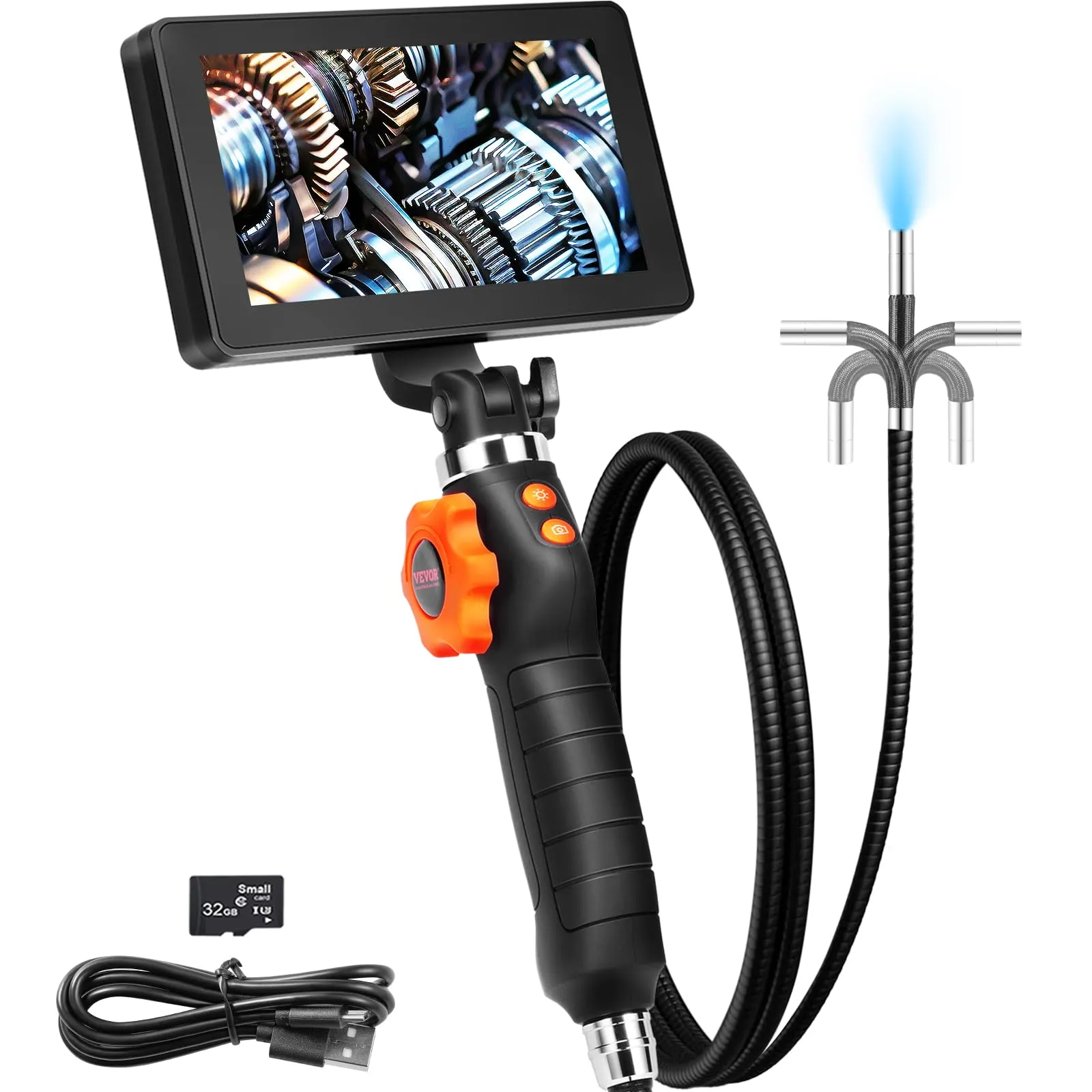 Telecamera Endoscopica VEVOR con Schermo IPS 5" e Lente Bidirezionale