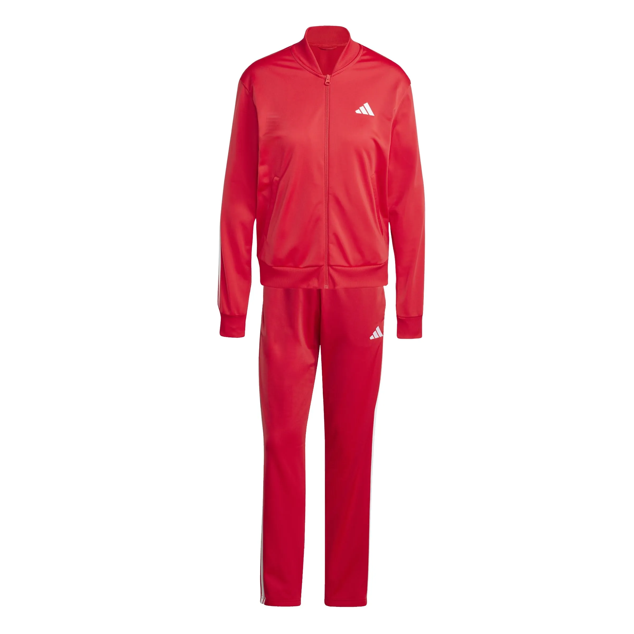 Adidas Essentials 3-Stripes Tracksuit Donna - Rubino/Bianco