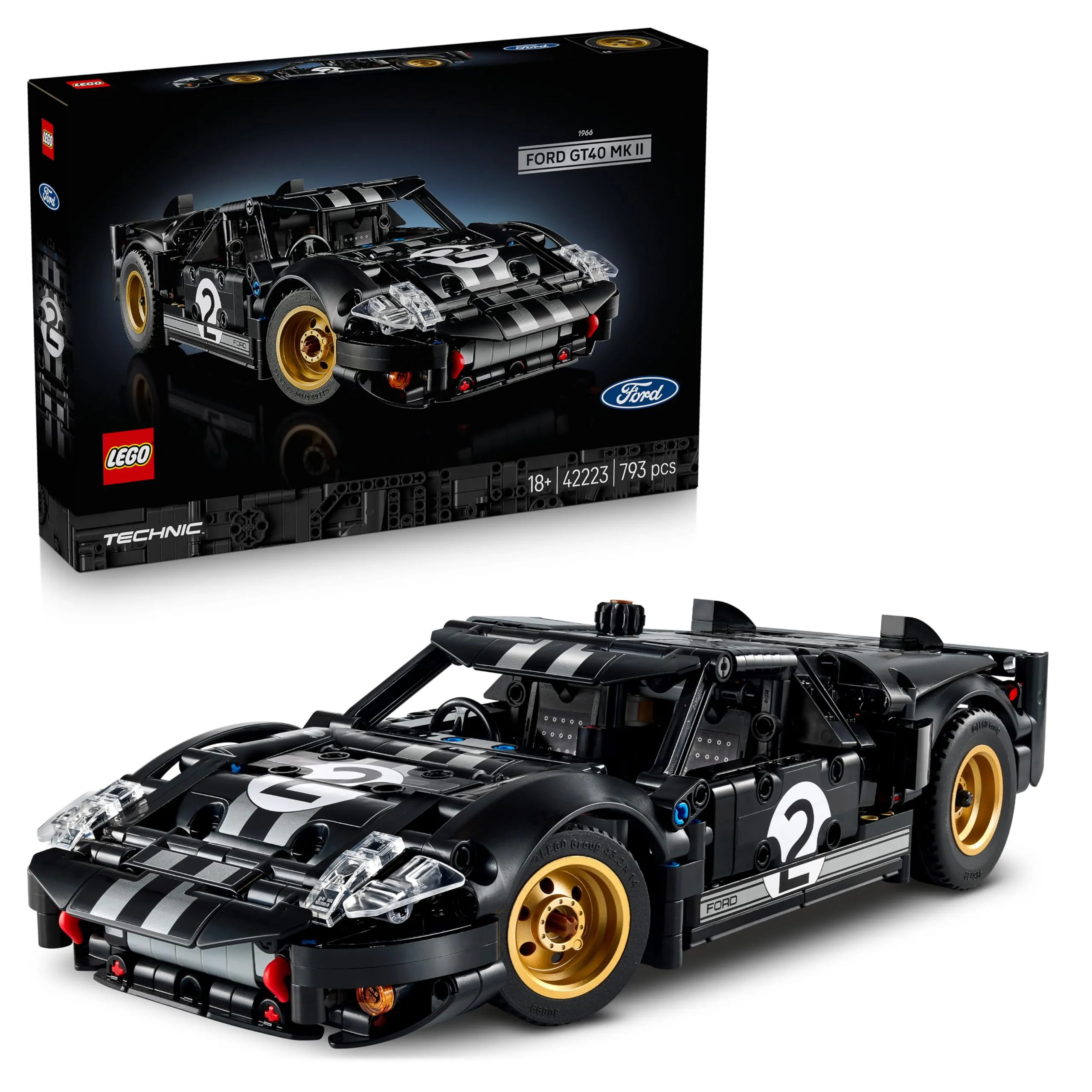 LEGO Technic Auto da Corsa Ford GT40 MKII 1966 - Kit di Modellismo da Collezione per Adulti