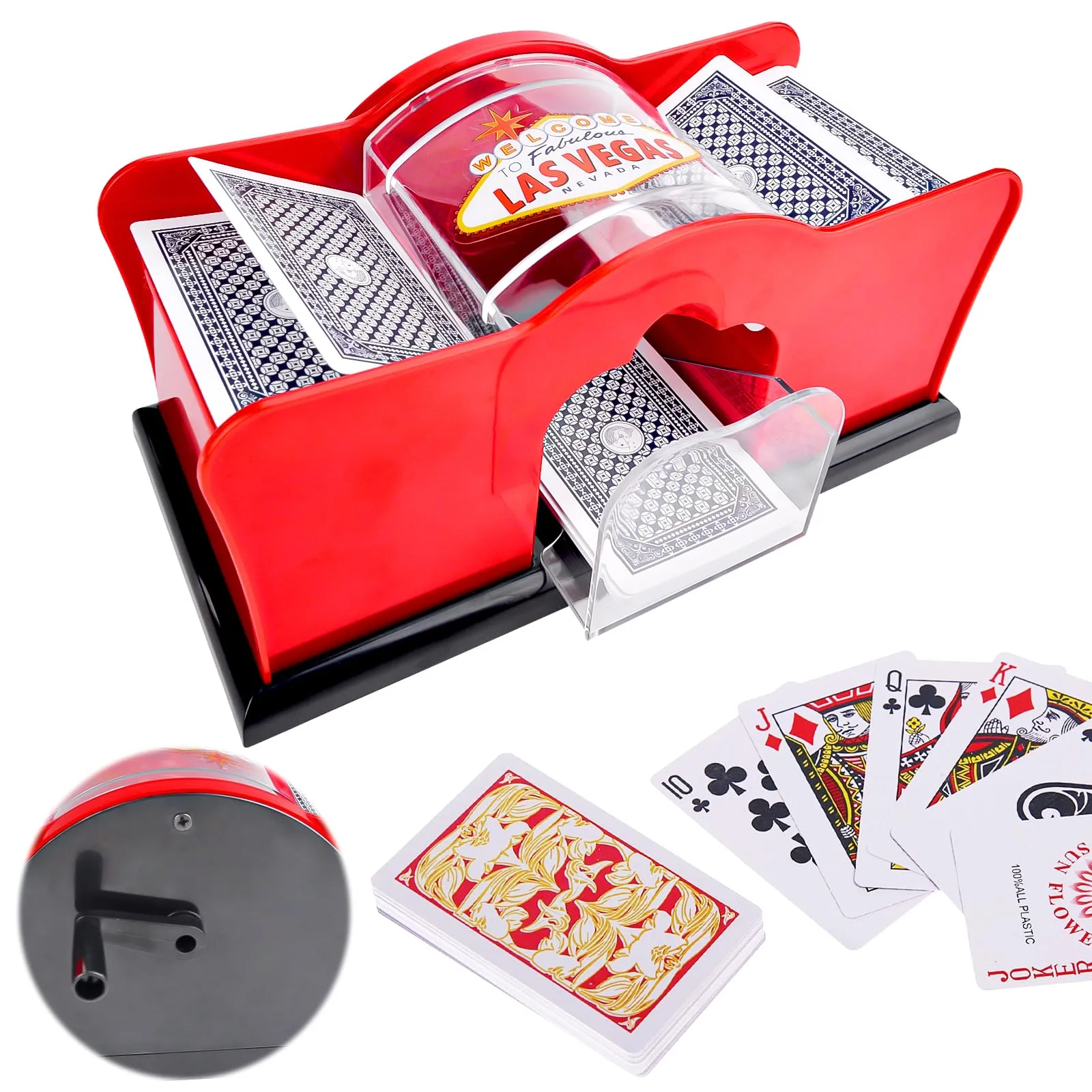 Pipihome Mescolatore Carte da Gioco Manuale per 2 Mazzi