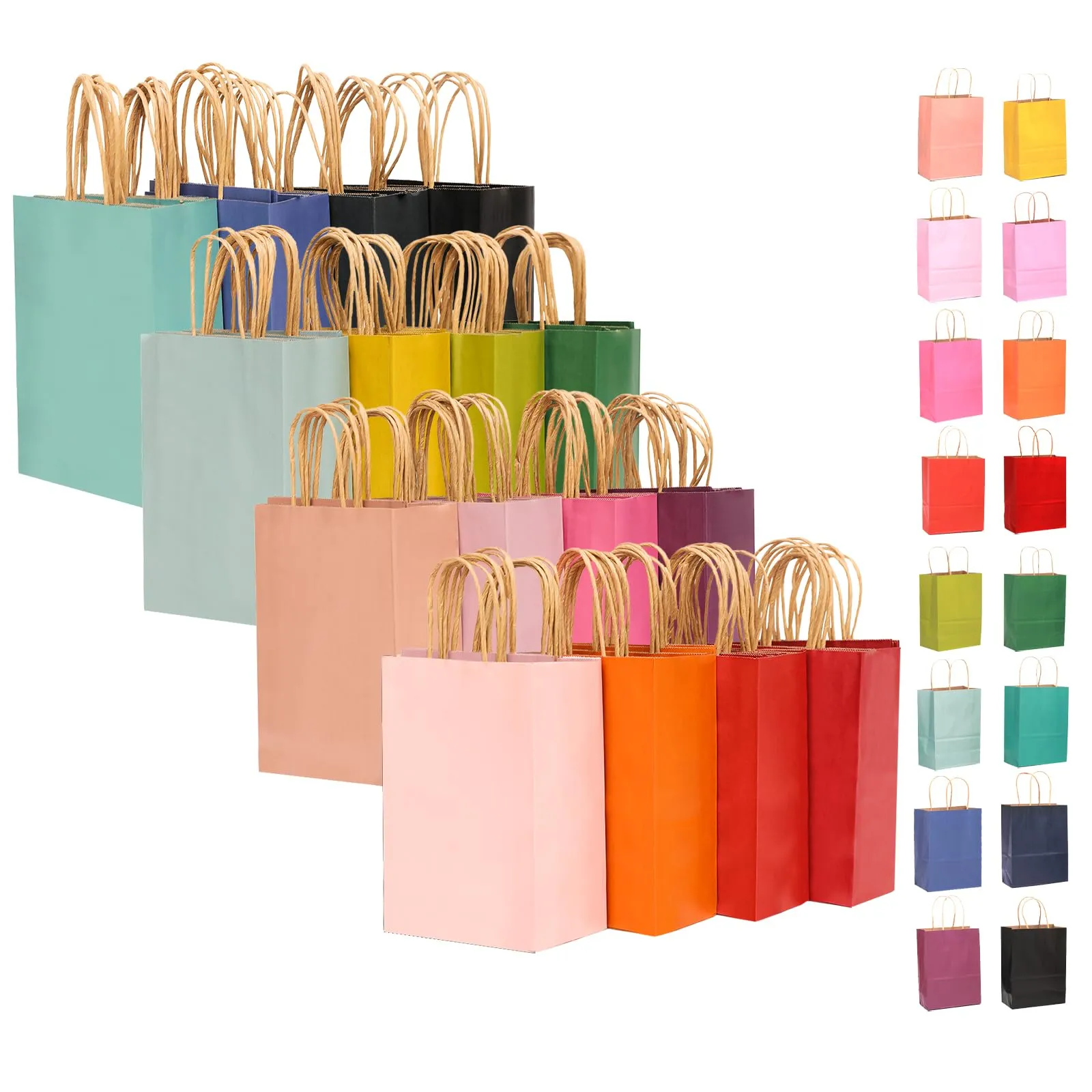 Gcardist Grandi 16 sacchetti regalo con manici, 33 x 26 x 13 cm, 16 diversi colori