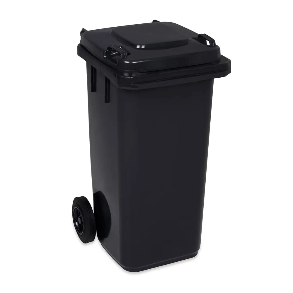 Jestic Bidone per Rifiuti 120L Ruote Silenziose Grafite
