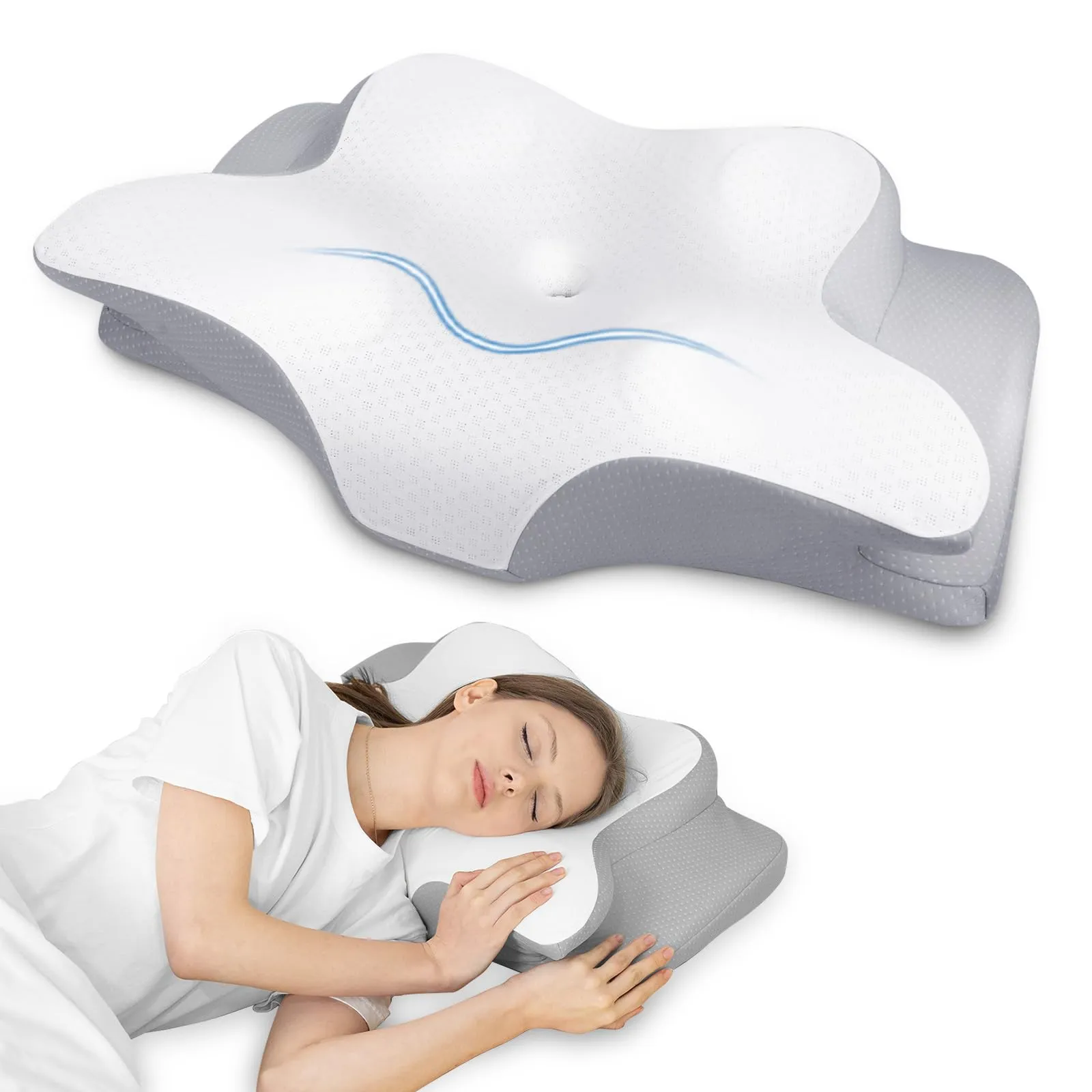 HOMCA Cuscino per il collo ergonomico in memory foam