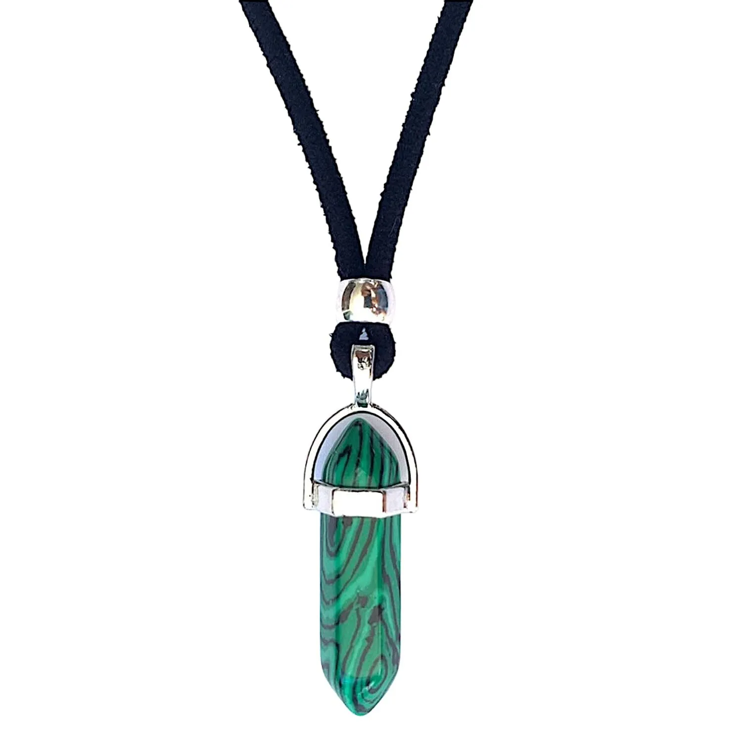 Ciondolo in Argento con Malachite a Punta di Freccia