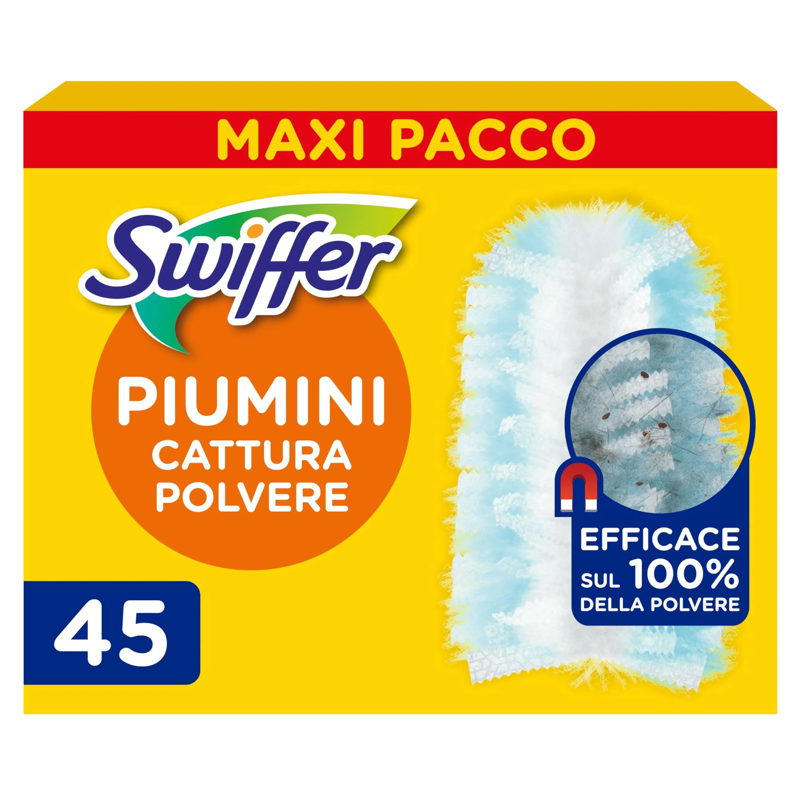 Swiffer Duster Piumini Cattura Polvere, 45 Piumini, Giga Formato