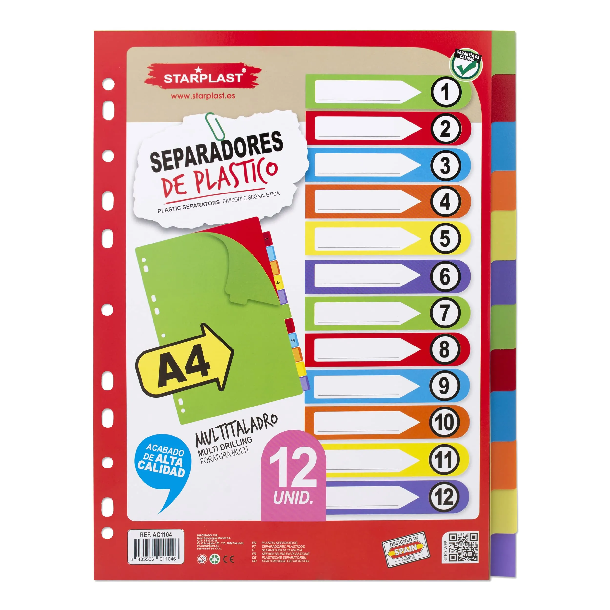 Starplast Divisori Pastello - 36 Pezzi per Raccoglitori