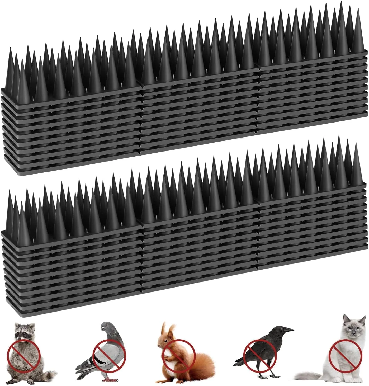 Dissuasori per Piccioni 5.7M, Dissuasore per Piccioni Plastica, Scaccia Piccioni, Piccioni Dissuasori Balcone Terrazza Finestra per Uccelli, Gatti (20 Pezzi Nero)