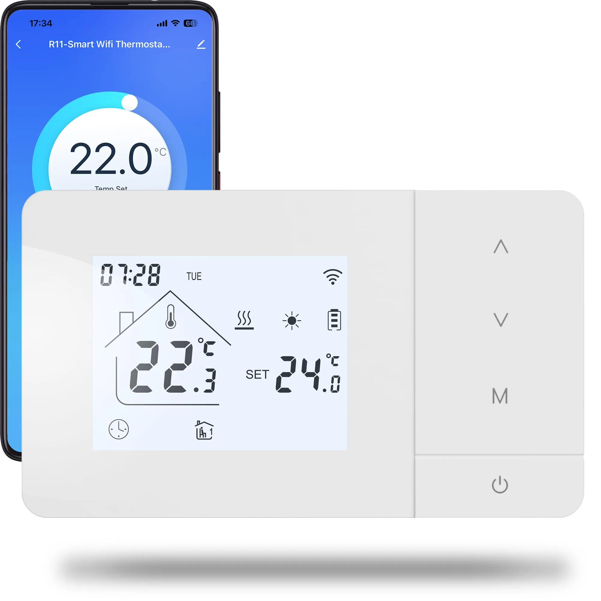 Termostato Wi-Fi Intelligente per Caldaia a Gas, Compatibile con Alexa e Google Home