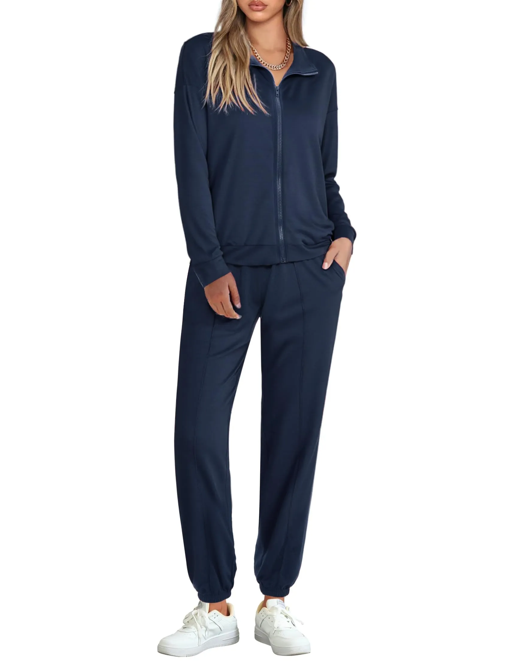 Terecey Completo Donna Invernale da Ginnastica Marina