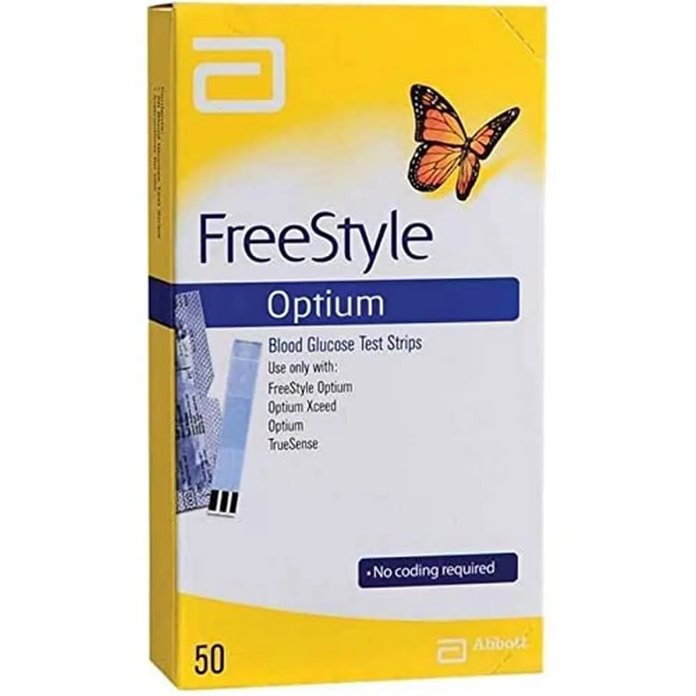 Abbott FreeStyle Optium - Strisce Reattive per la Misurazione della Glicemia - 50 Strisce