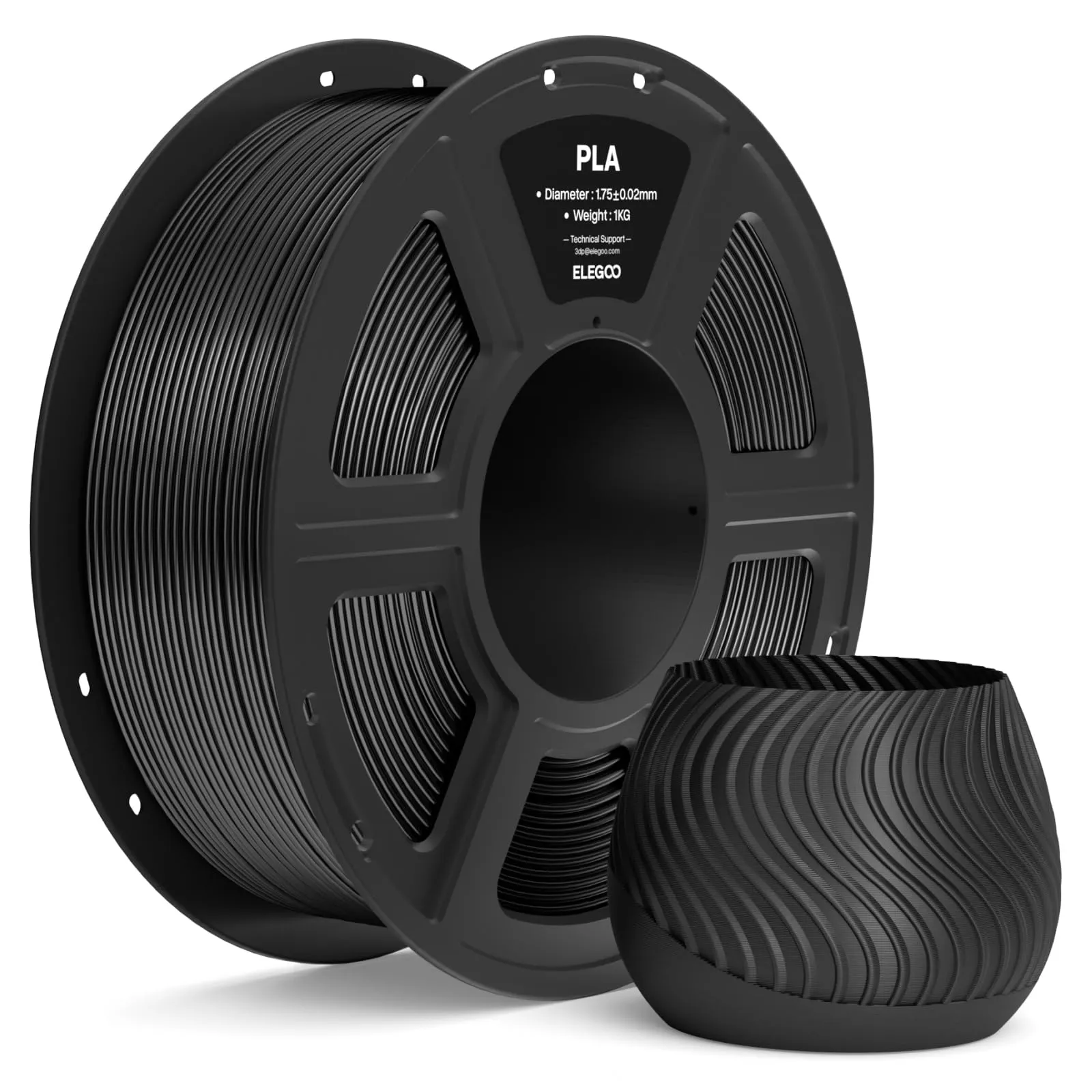 ELEGOO Filamento PLA Nero 1.75mm 1KG