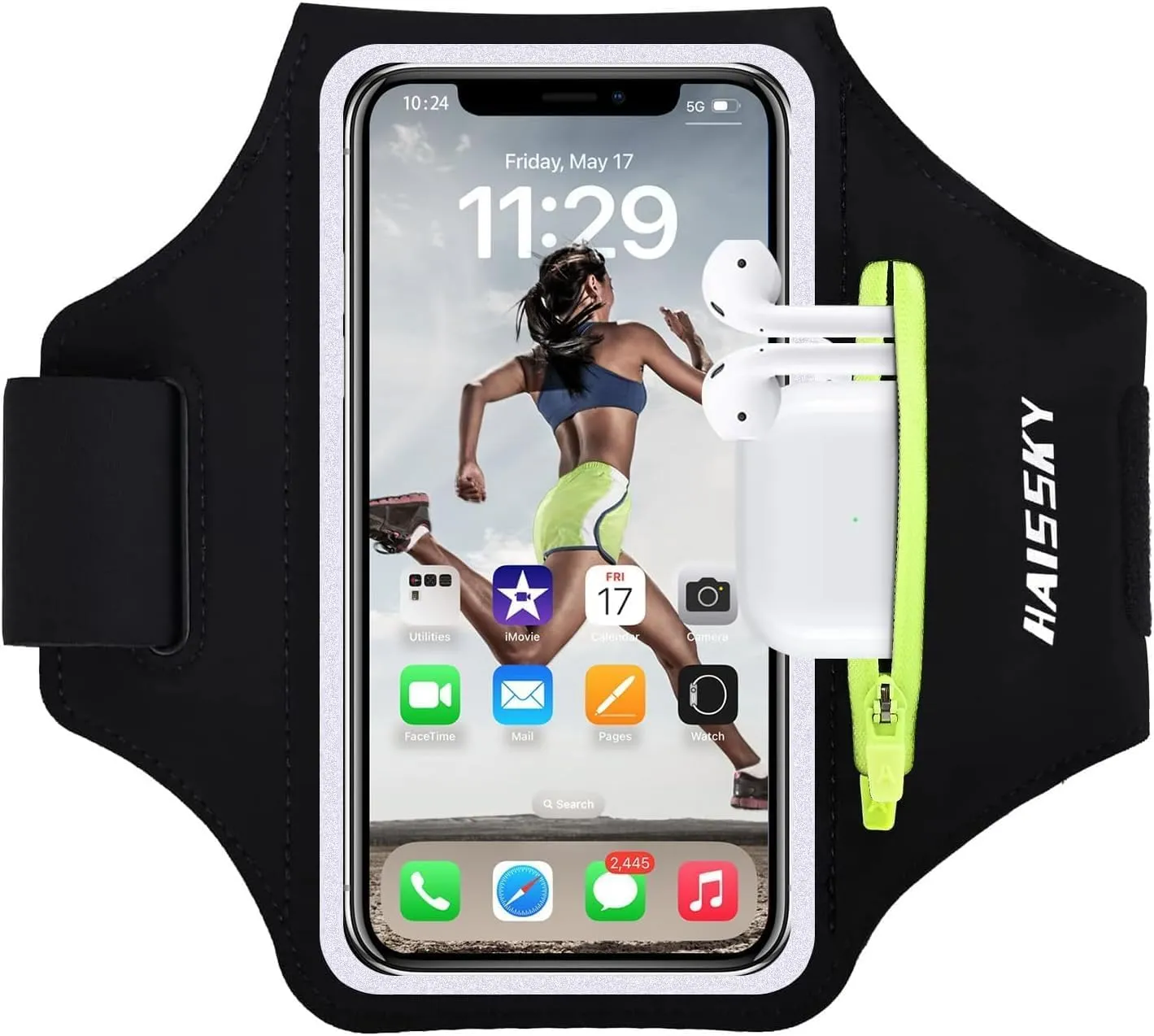 Fascia da Braccio Sportiva per Running - Compatibile con iPhone e Galaxy fino a 6.8"