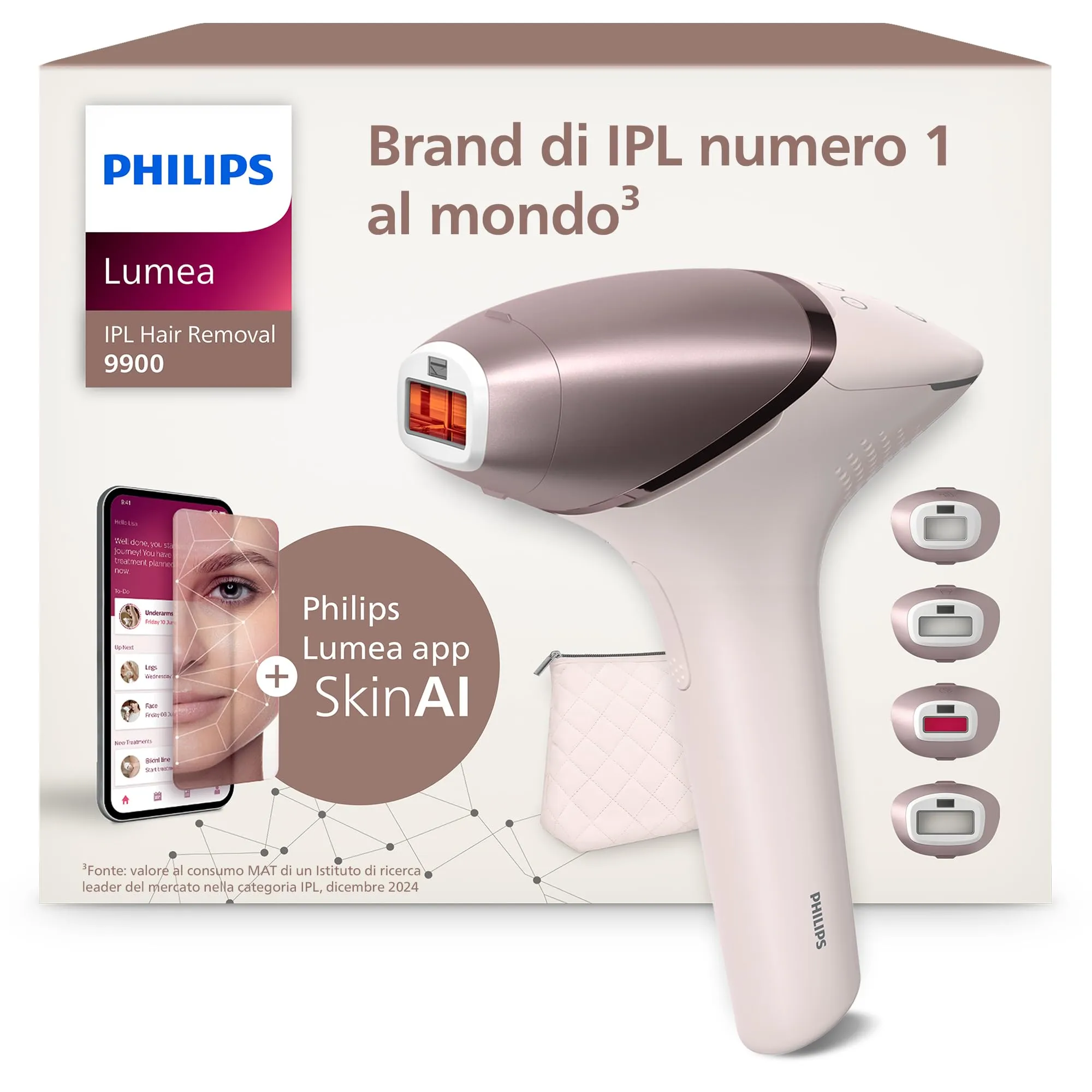 Philips Lumea Series 9900 BRI951/00 - Epilatore a Luce Pulsata IPL con SenseIQ e SkinAI