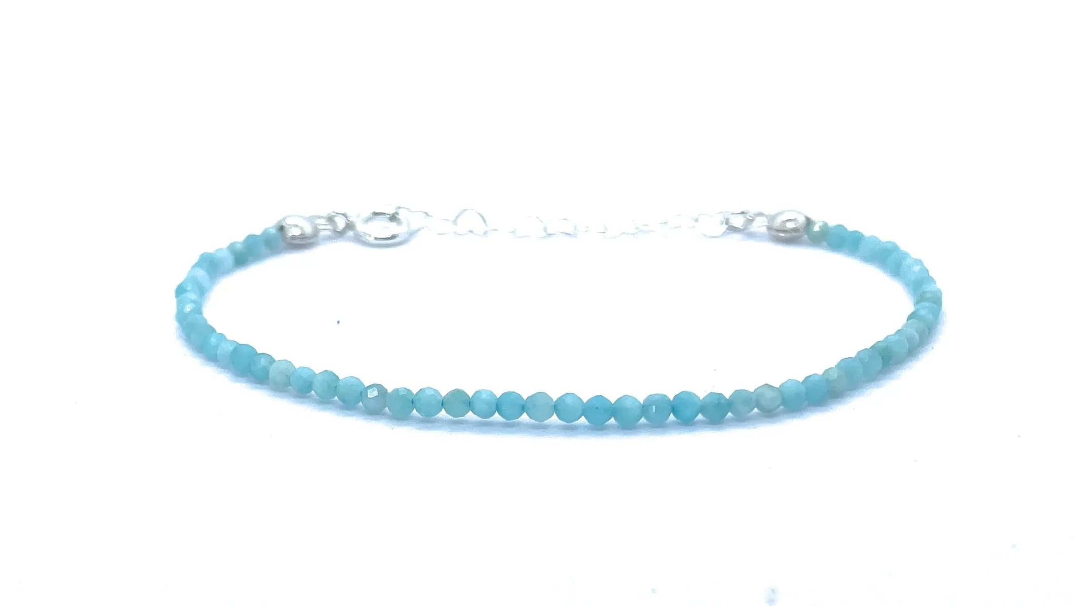 Bracciale in Amazzonite e Argento Sterling Regolabile