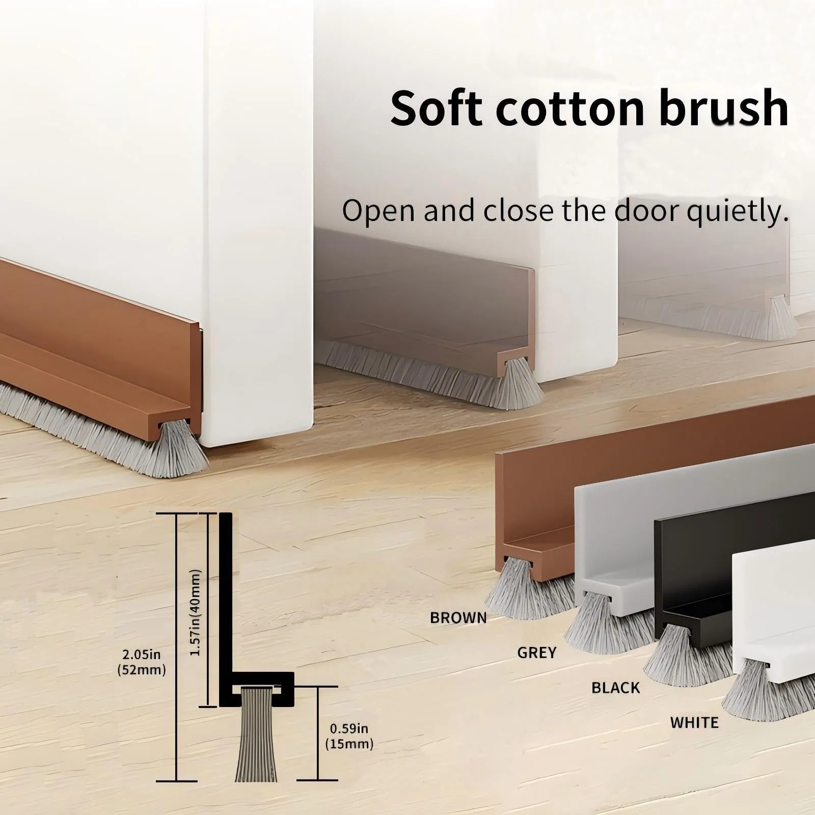 Vingspina 100cm Paraspifferi per Porte, Barriera Sottoporta Anti Infestanti, Guarnizione a Spazzola per Porte, Guarnizione per Porta per Protezione da Suoni, Freddo, Umidità e Insetti in Silicone