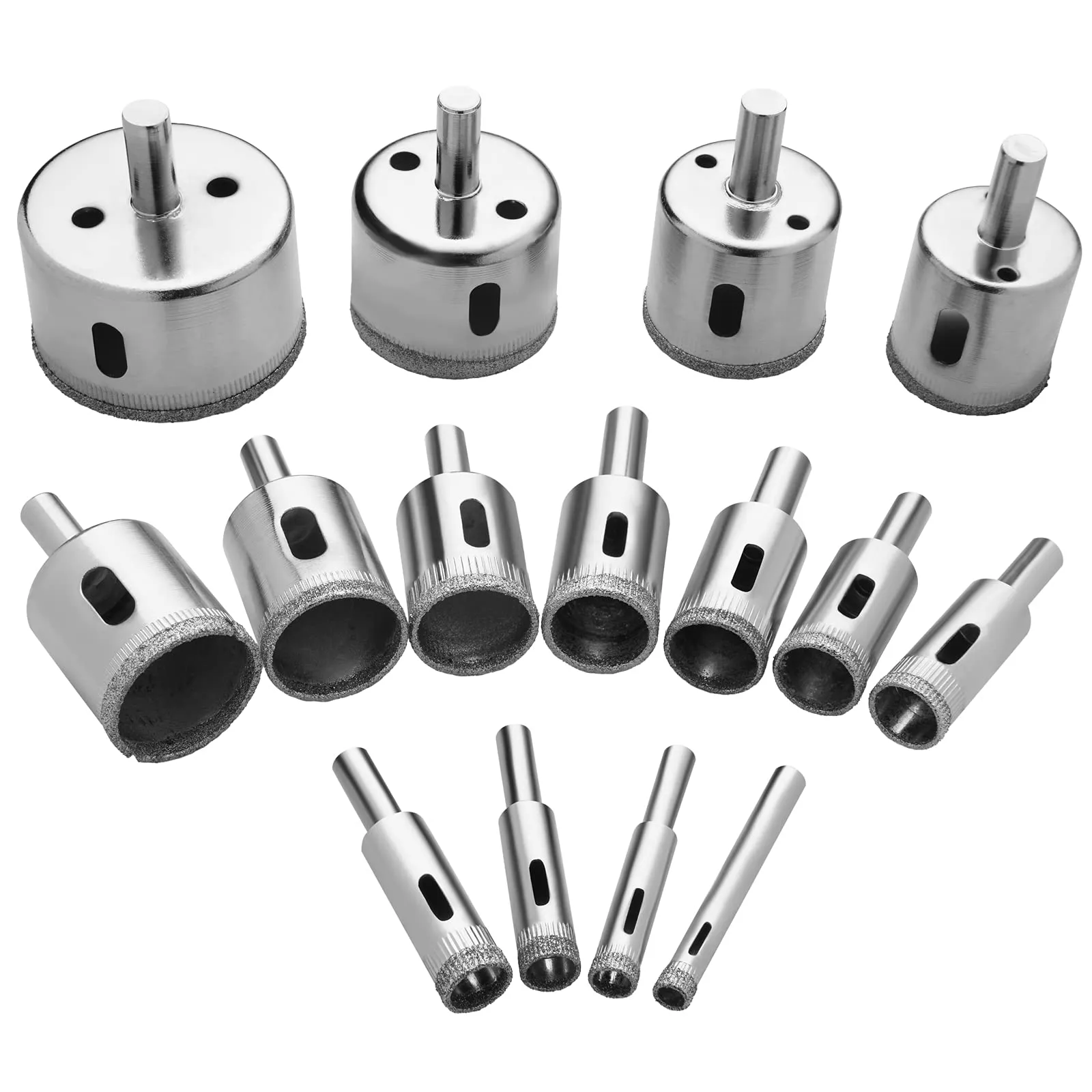 Flintronic Set di Punte Diamantate, 15 Frese a Tazza per Foratura Professionale