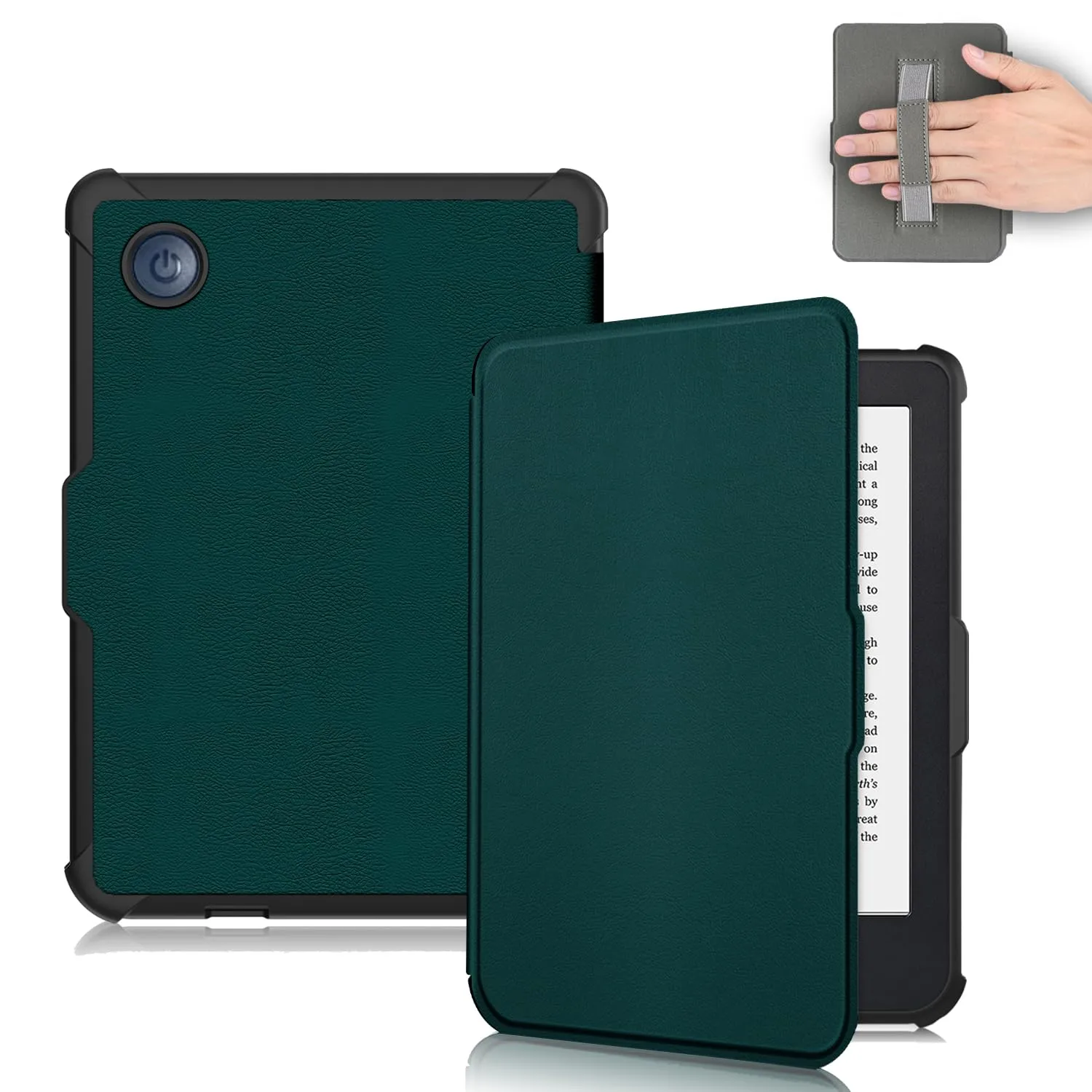 Vakarey Cover Ultra Sottile Automatica per Kobo Clara (Colour/2E/BW) con Cinturino da Polso, Verde