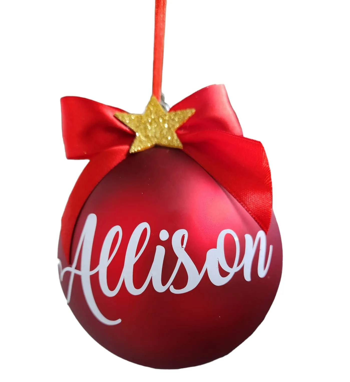 Palla di Natale in Vetro Rossa Opaca Personalizzata 10cm