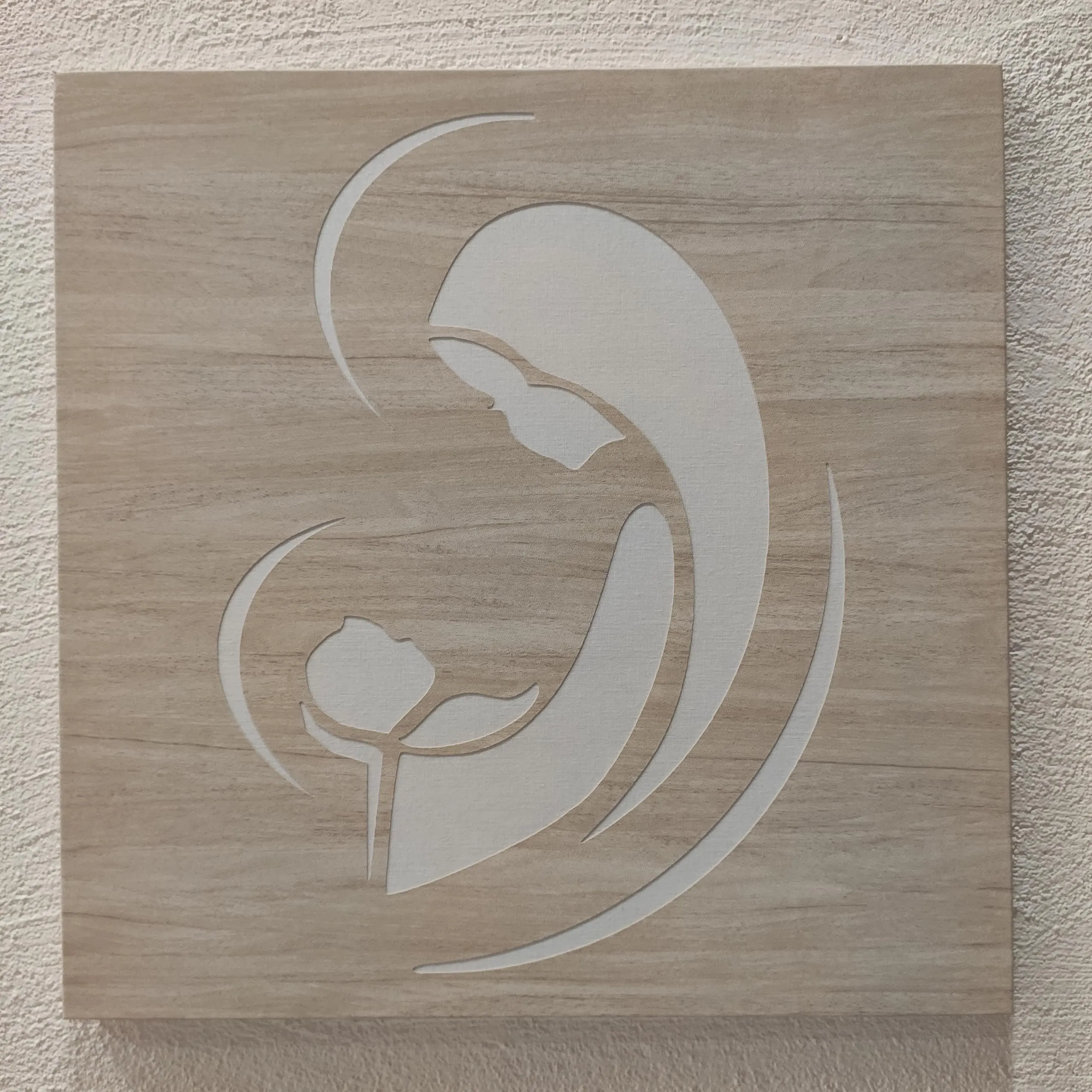 Quadro Sacro Capoletto Design Moderno Madonna con Bambino - Legnoegrafite