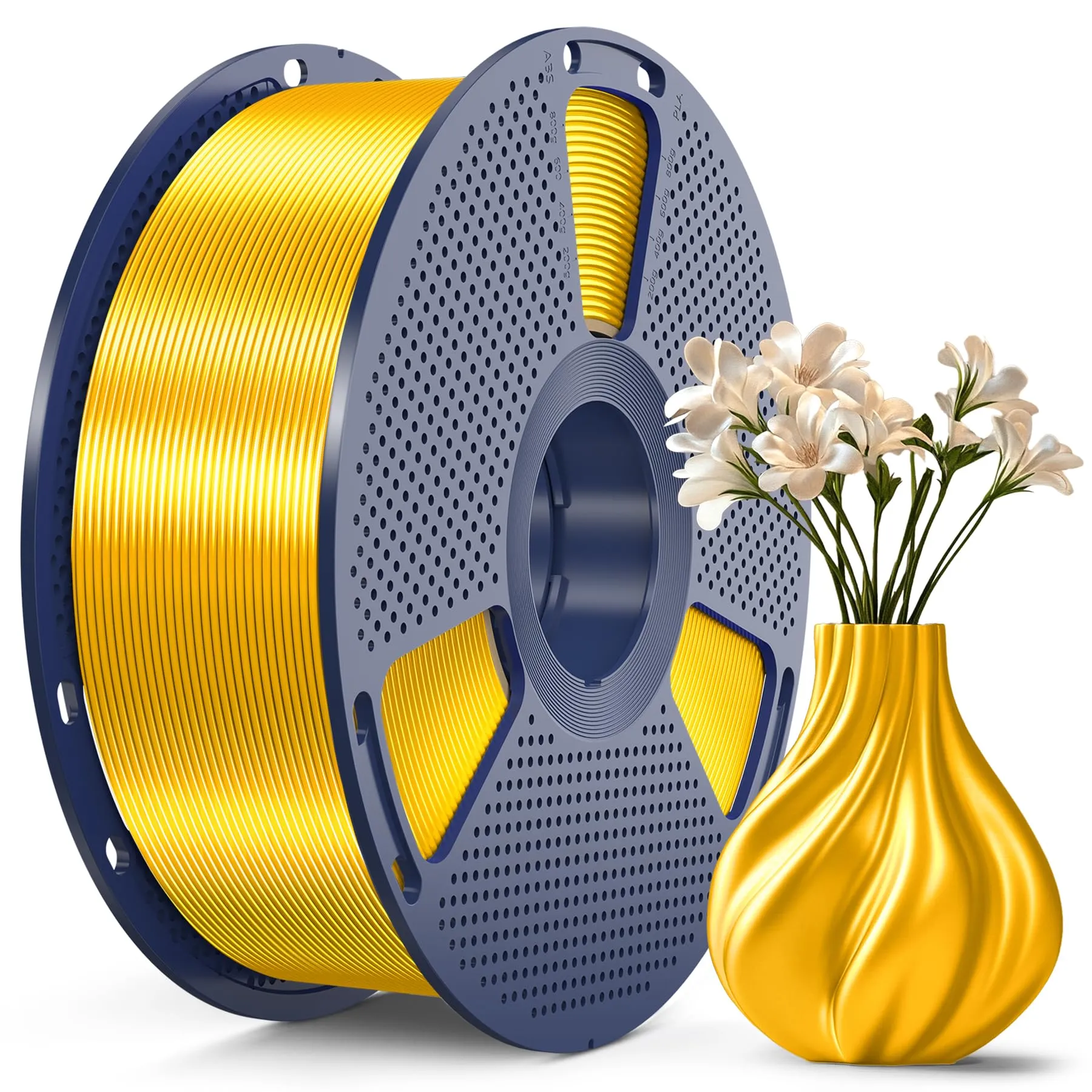 SUNLU PLA+ Silk Filament Oro Chiaro - Filamento 3D Effetto Seta Metallizzata