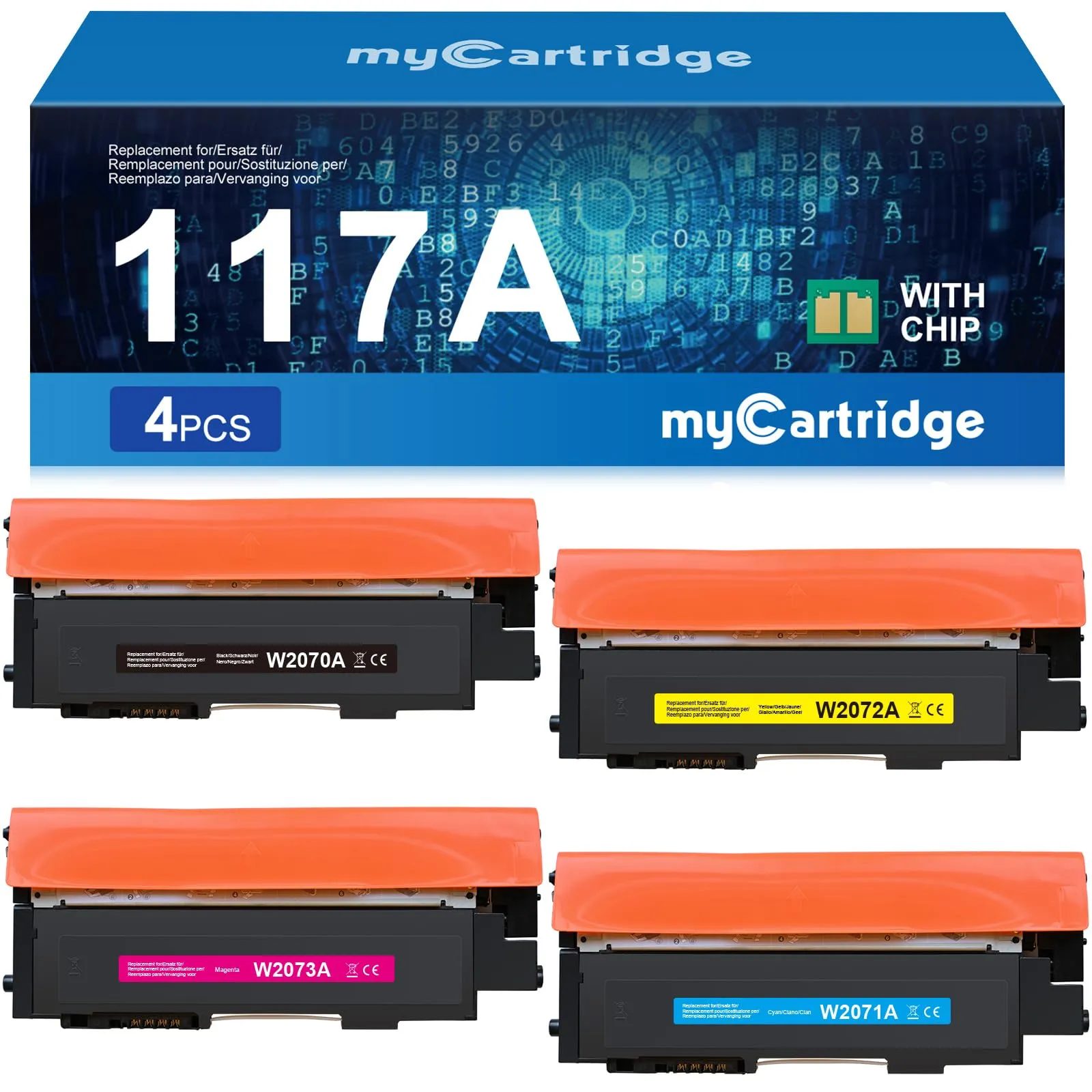 MyCartridge 117A Toner Compatibile con HP Color Laser MFP 178NW 179FNW 179FWG 178NWG 150NW 150A (4-Pack, Nero/Ciano/Magenta/Giallo)